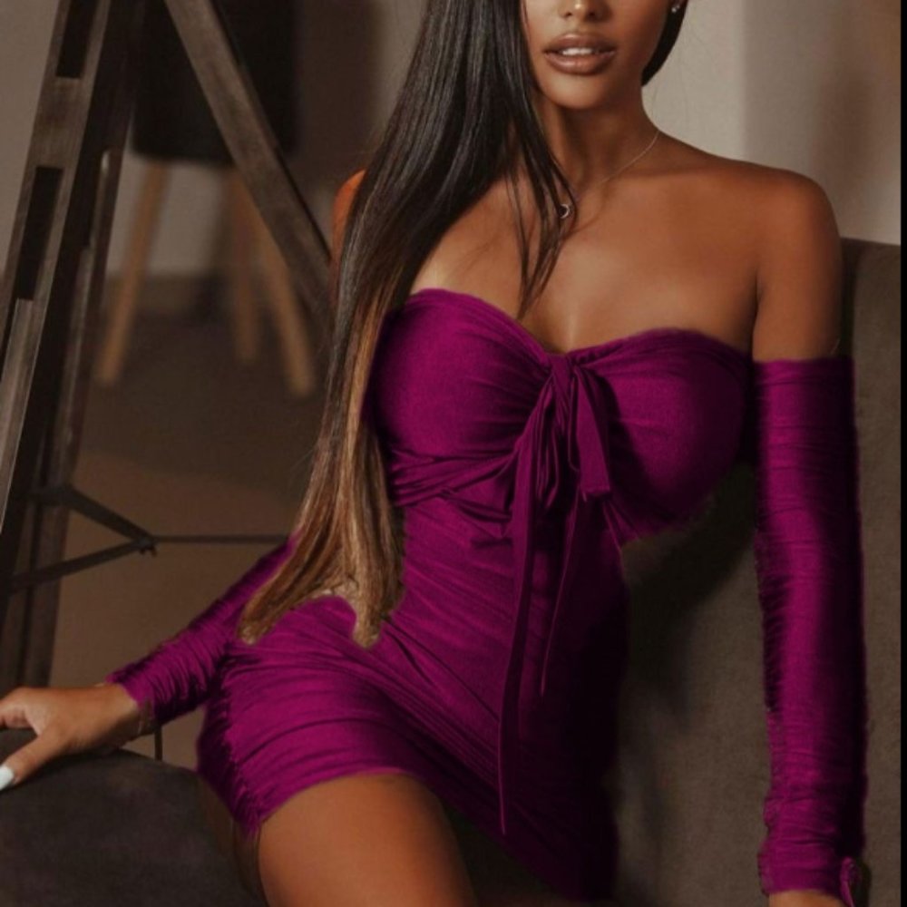 "Ciana" Ruched Dress - Picture 4 of 5